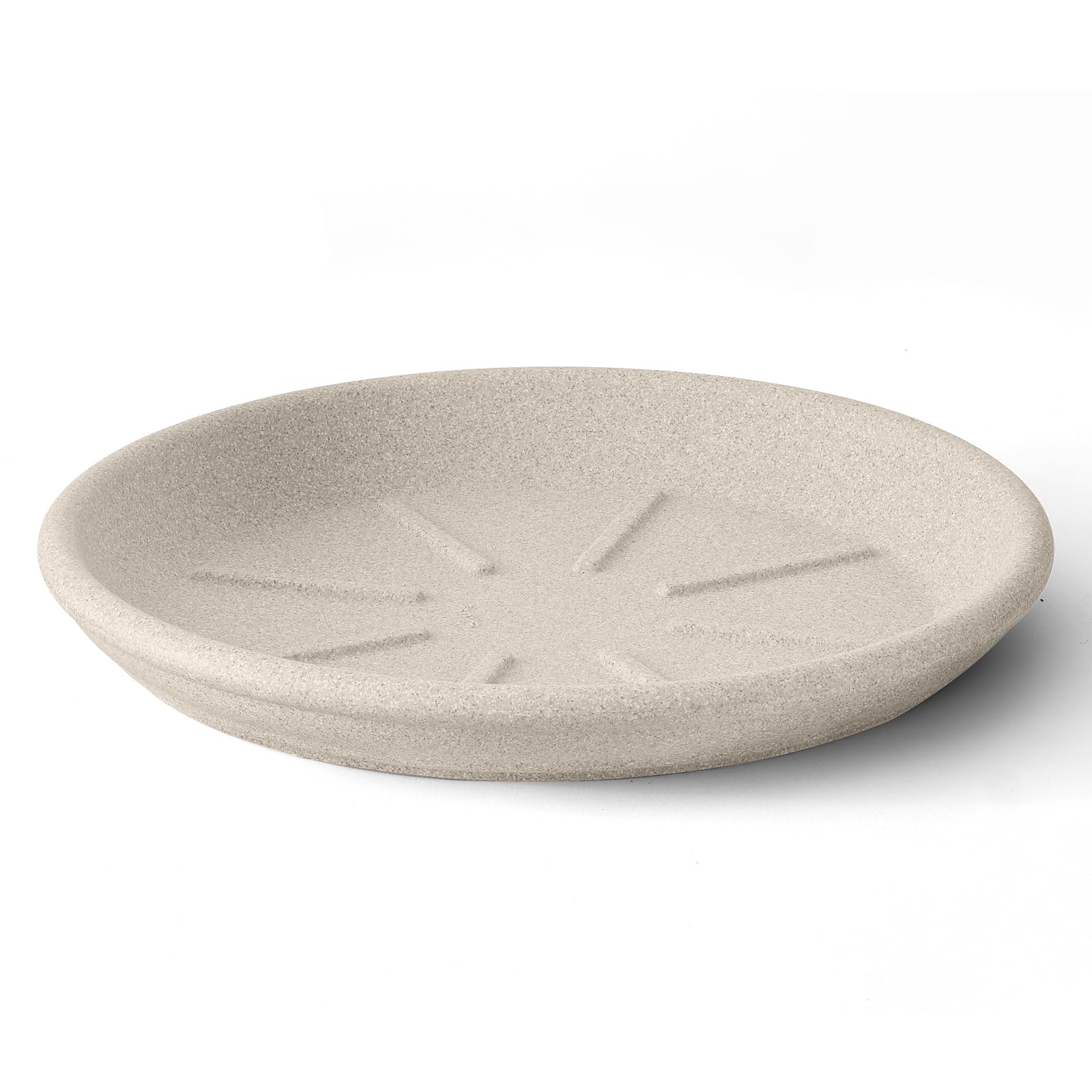 ARBORA 16 Inch Round Plant Saucer – Cream Heavy Duty Indoor and Outdoor Plant Pot Tray for Planters with 12.5 Inch Base or Less