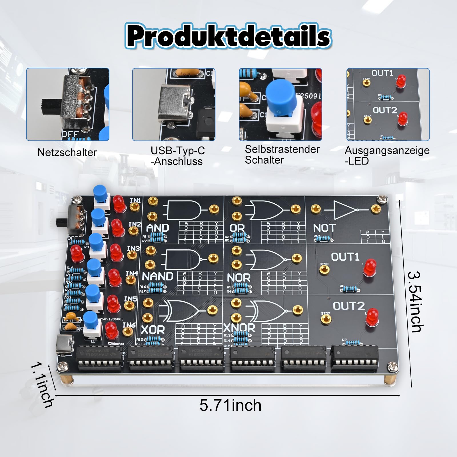 Kit de soldadura con indicador LED, juego de soldadura electrónica BANRIA para aprender a soldar con AND OR NO NAND NOR XNOR, circuitos lógicos digitales para estudiantes, escuelas, STEM