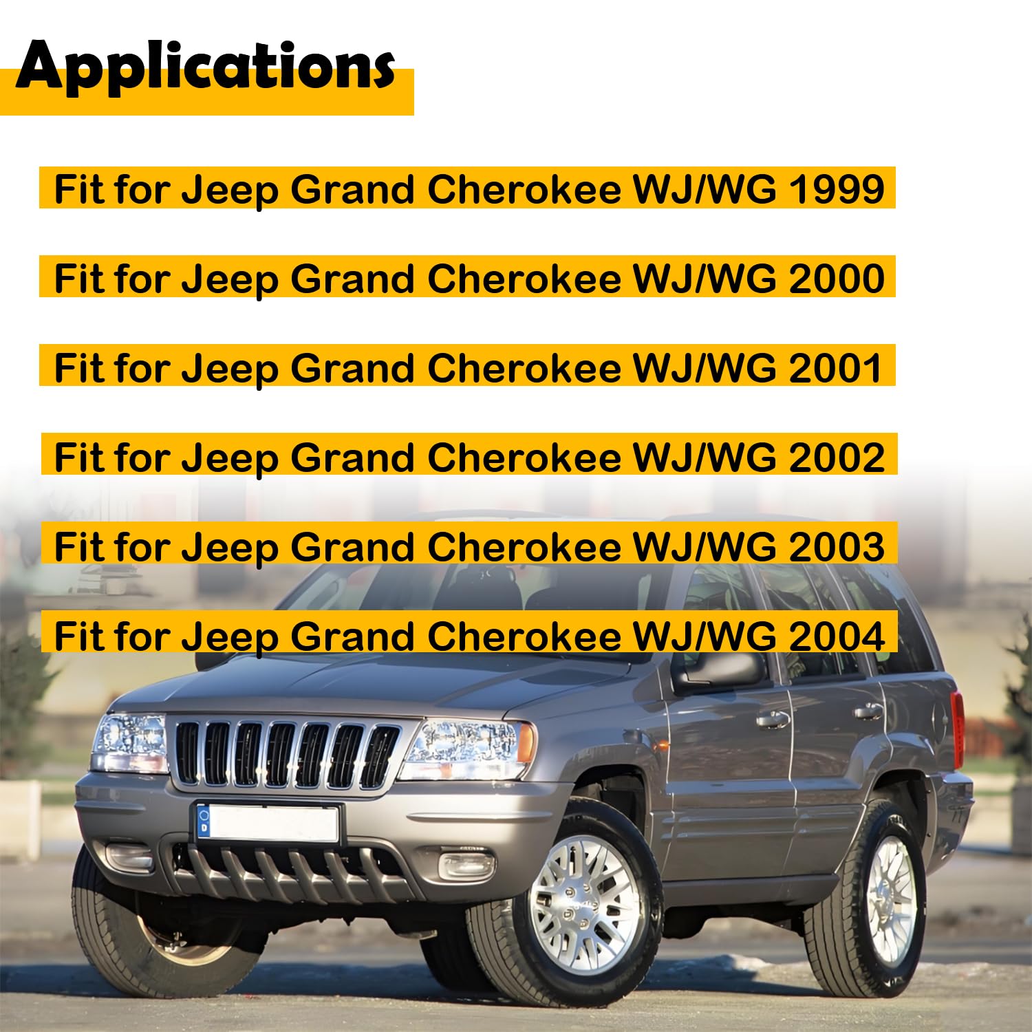 K160040 K160041 52088257 52088401 Kit d'isolateurs de ressort hélicoïdal supérieur et inférieur avant compatible avec Jeep Grand Cherokee WJ/WG 1999-2004