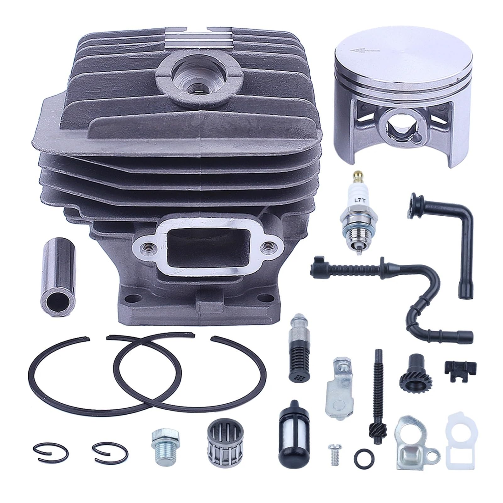 Kit de pistón de Cilindro de 52 mm for MS460 046, Filtro de Aceite, ajustador de Cadena, Accesorios for Motor de Motosierra de 2 Tiempos