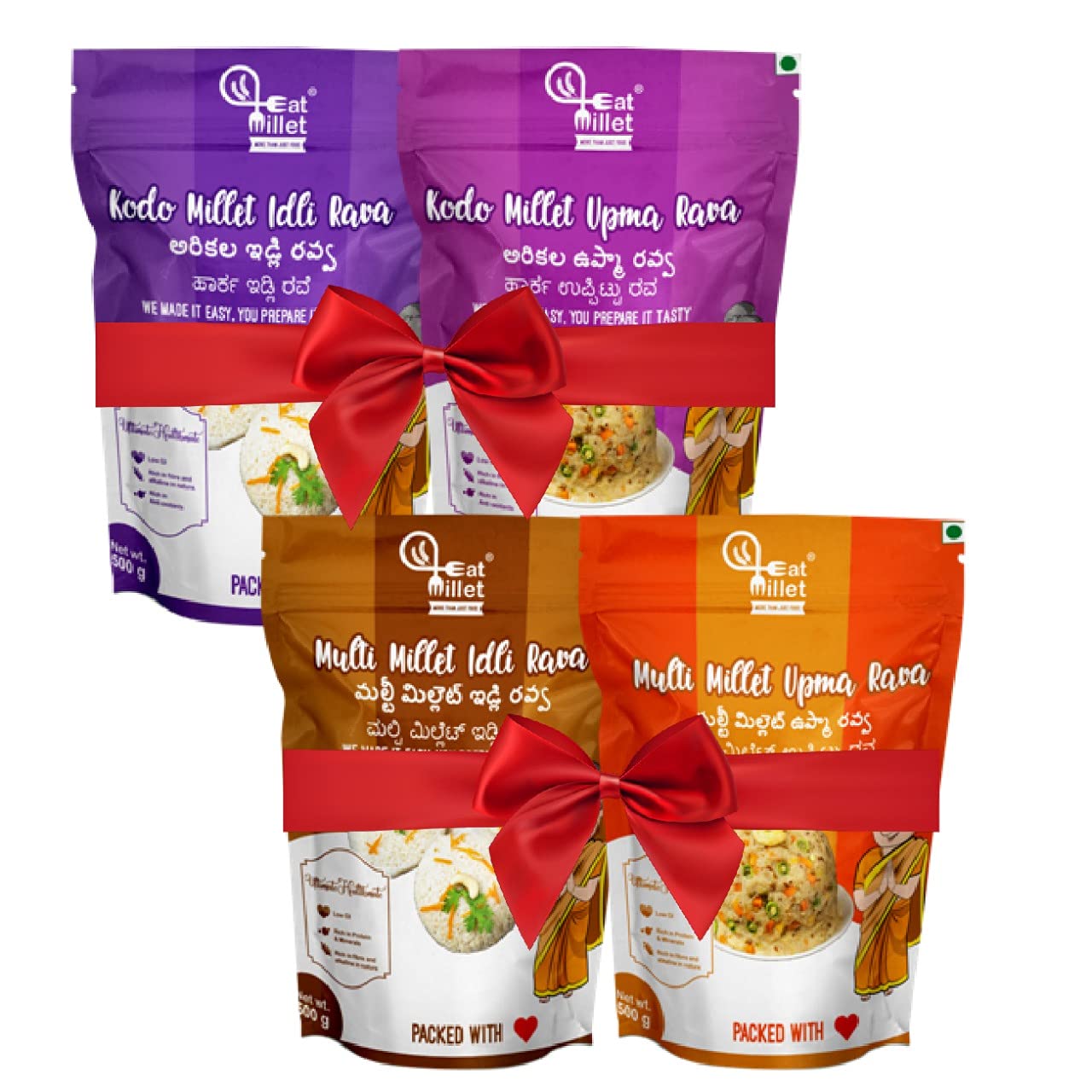 Eat Millet Kodo Millet Idli Rava, Kodo Millet Upma Rava, Multi Millet Idli Rava, Multi Millet Upma Rava Combo Of 4 (B09CGRLJ6P) Amazon Price History, Amazon Price Tracker