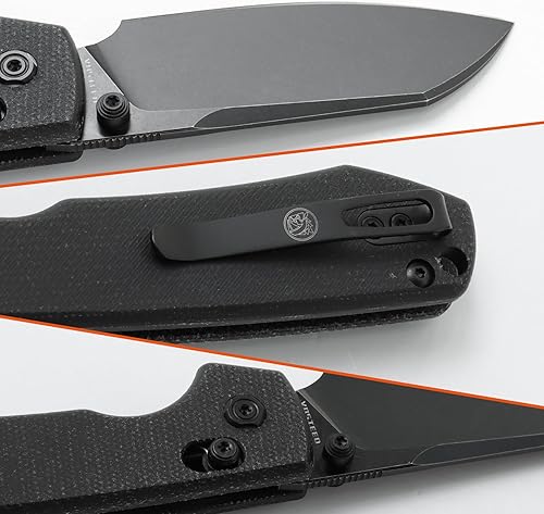 Miniatura 3 de Vosteed EDC - Cuchillo plegable ligero de bolsillo con clip para hombres y mujeres, cuchillo de bloqueo de barra transversal con hoja de acero