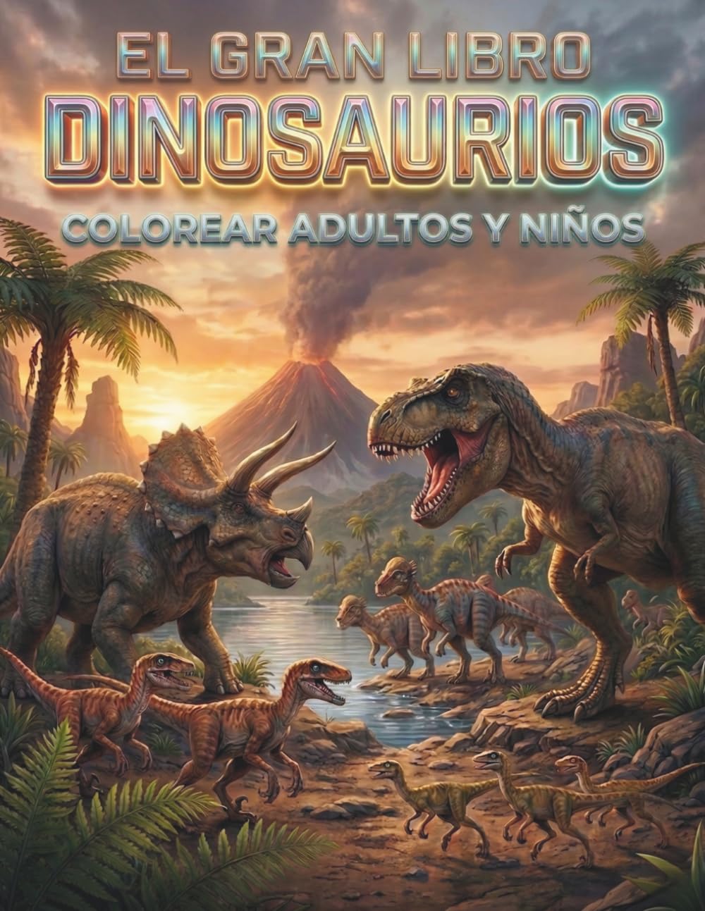 EL GRAN LIBRO DINOSAURIOS - COLOREAR NIÑOS Y ADULTOS: los gigantes del Jurásico y el Cretácico cobran vida con tus colores. (Serie Prehistórica Juntos Editores)