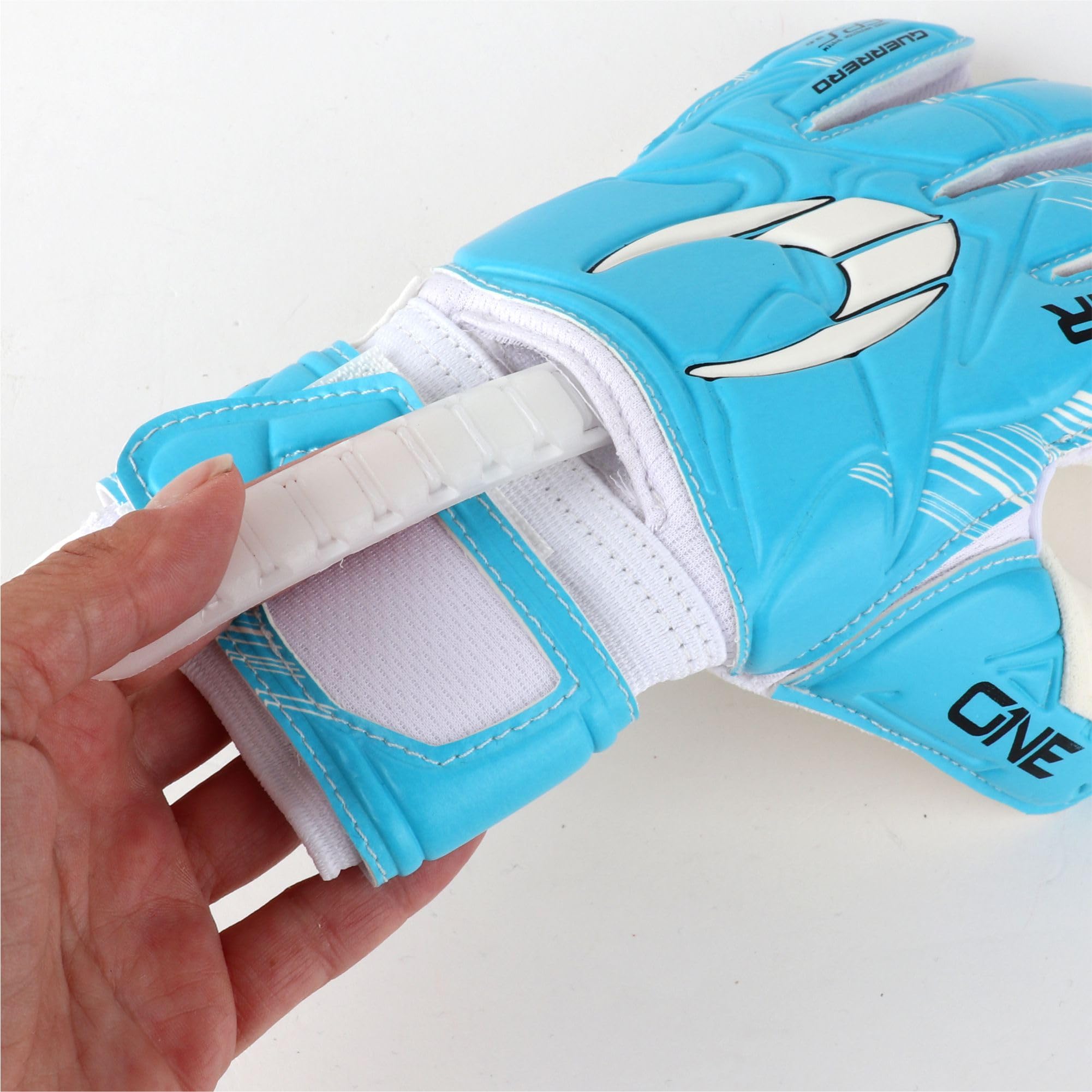 HO Soccer Guerrero One Protek FL Blue Team, Guantes Portero con Protección de Desdos Extraíbles, Unisex Niño, Azul/Blanco, 5,5