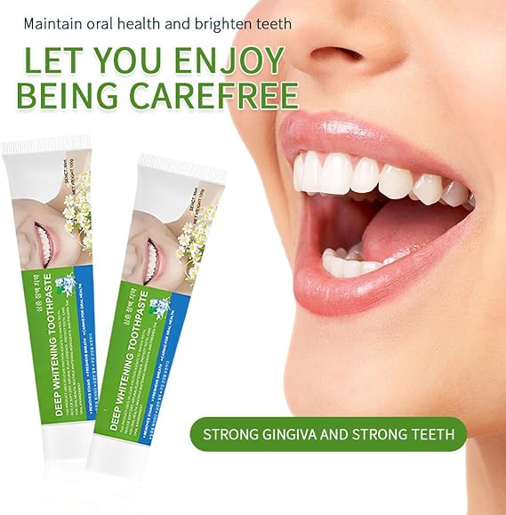 Deep Whitening Toothpaste,Toothpaste,Brightening White Toothpaste,Teeth Cleaning Toothpaste,Mint Toothpaste,Teeth Whitening Toothpaste Deep Clean,Fresh Breath (3PCS)