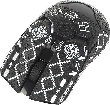 Immoenuc Mouse Grip Tape for Razer Viper and Viper Ultimate - Pre-Cut Anti Slip Skins with Self-Adhesive Sweat Resistant Surface, Textured Gaming Accessories for PC Computer Mice Black