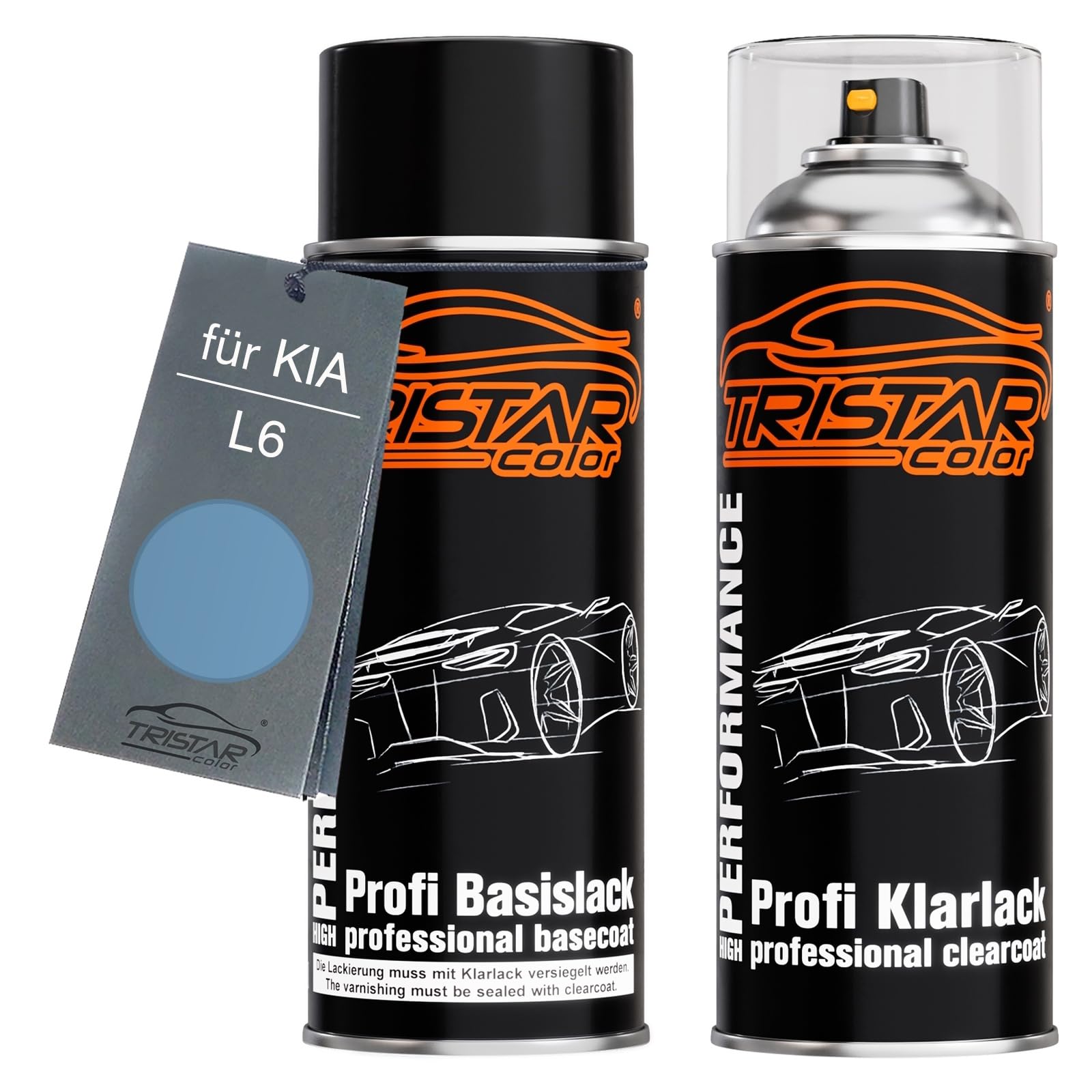 TRISTARcolor Vernice per auto Kit di bombolette spray per KIA L6 Blue Diamond Metallic vernice di base vernice trasparente bomboletta a spruzzo 400ml