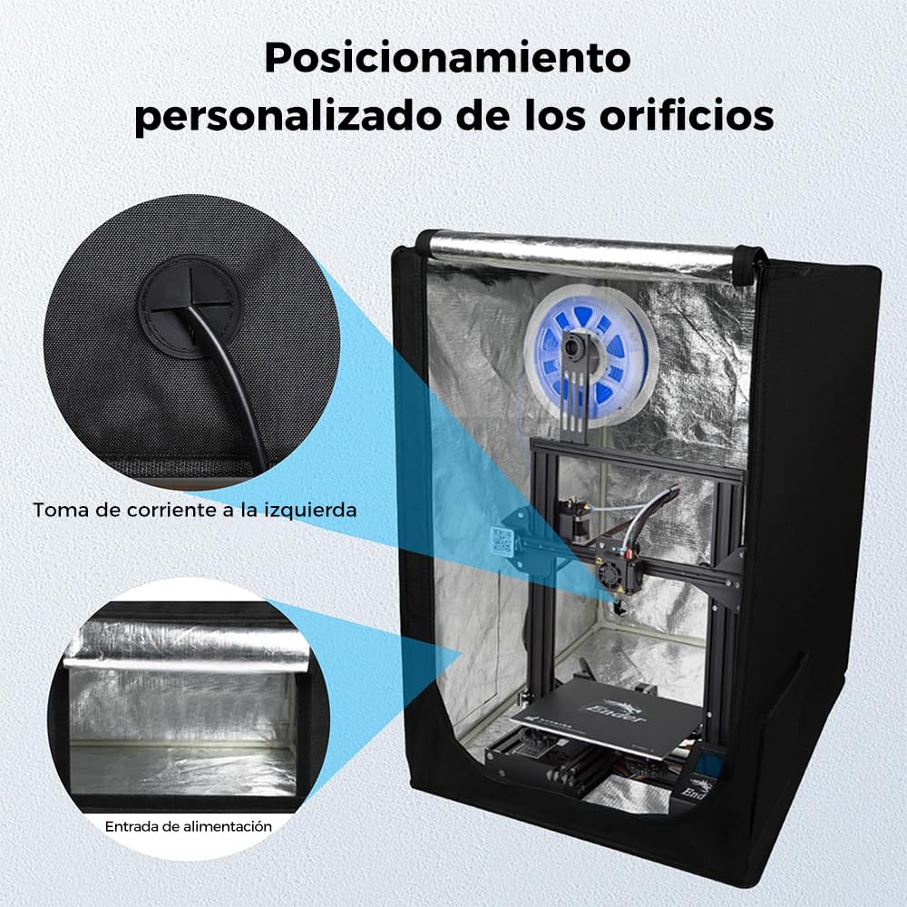 Creality Oficial Recinto Ender 3 Tienda ignífuga y a prueba de polvo Funda protectora para Ender 3/3 Pro / 3 V2 / 3 Neo / 3V2 Neo / 3 V3 SE / K1 / K1C, Dimensión 480x600x720mm