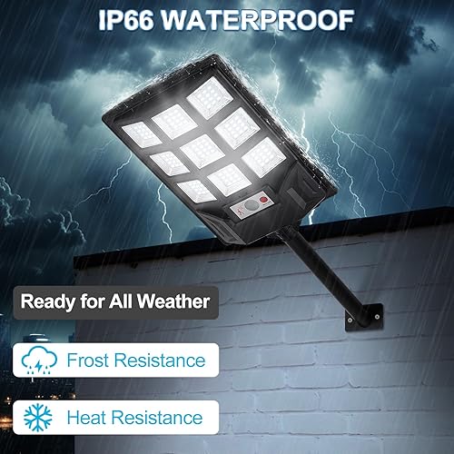 Miniatura 3 de Luces solares para exteriores, luces solares impermeables IP66 con sensor de movimiento y control remoto, luz de seguridad de 6500 K del atardecer
