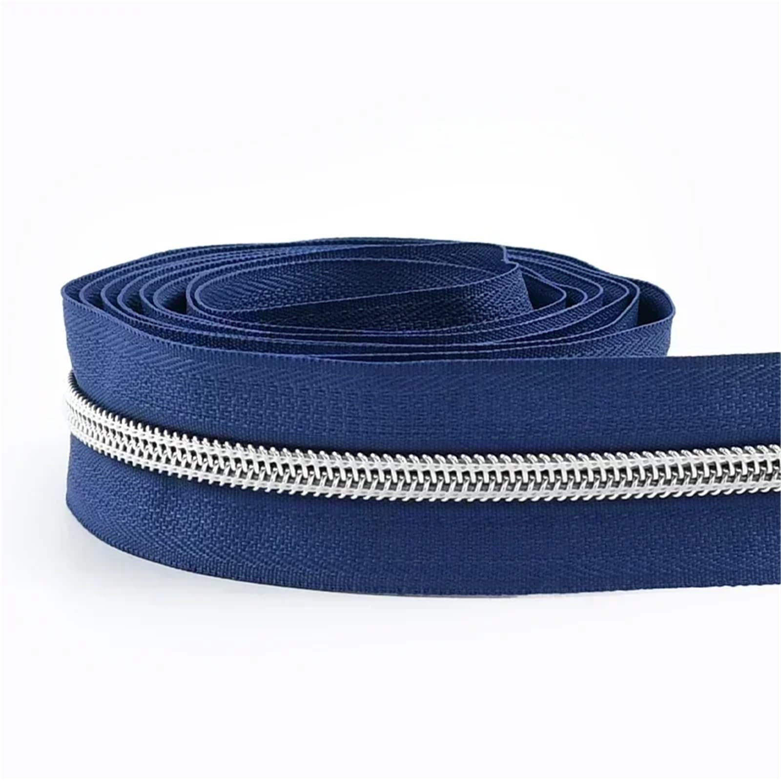 Two Way Zip 2pc Silver 5# Nylon Zipper Tapes 1-5M Zippers Continuous Zip Roll Garment Repair Closure Zips Sewing Accessories for Sewing(45,4Meters)