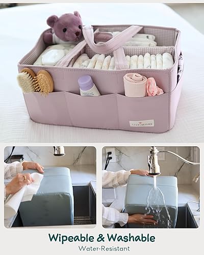 Miniatura 13 de Lily Miles Organizador de pañales para bebé, bolsa organizadora para artículos esenciales para bebé, cesta de baby shower, imprescindible para el