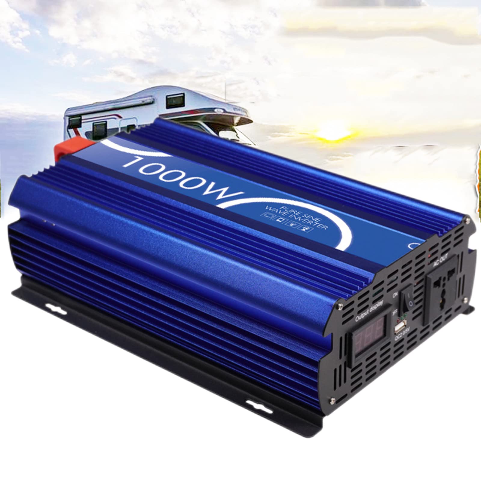 Buy 1000W Inverter, 12V to 220V Pure Sine Wave Solar Converter Power