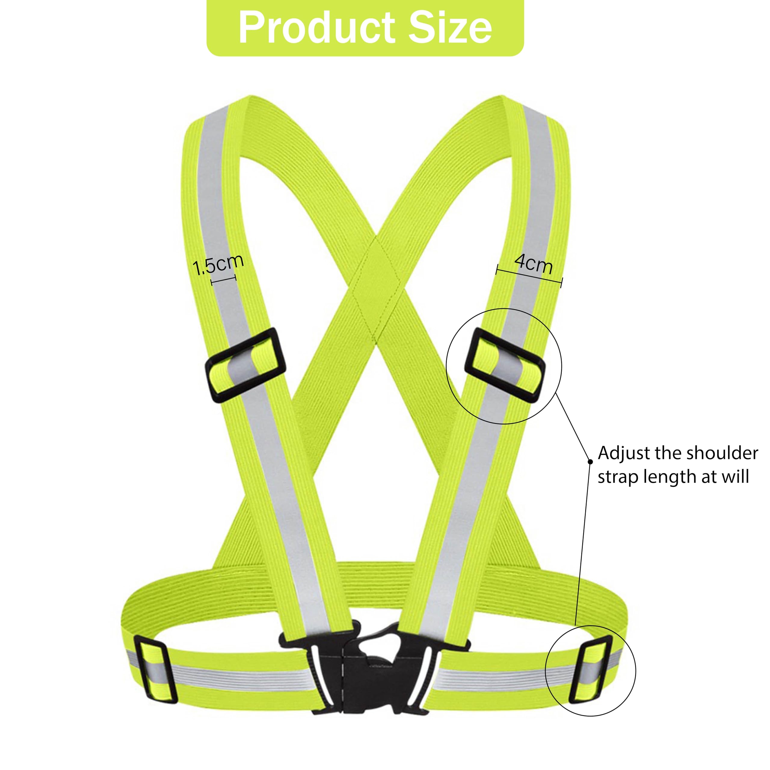 ZLONGYAN Reflective Vest, adjustable and flexible high visibility safety Reflective Running Vest - Image 2