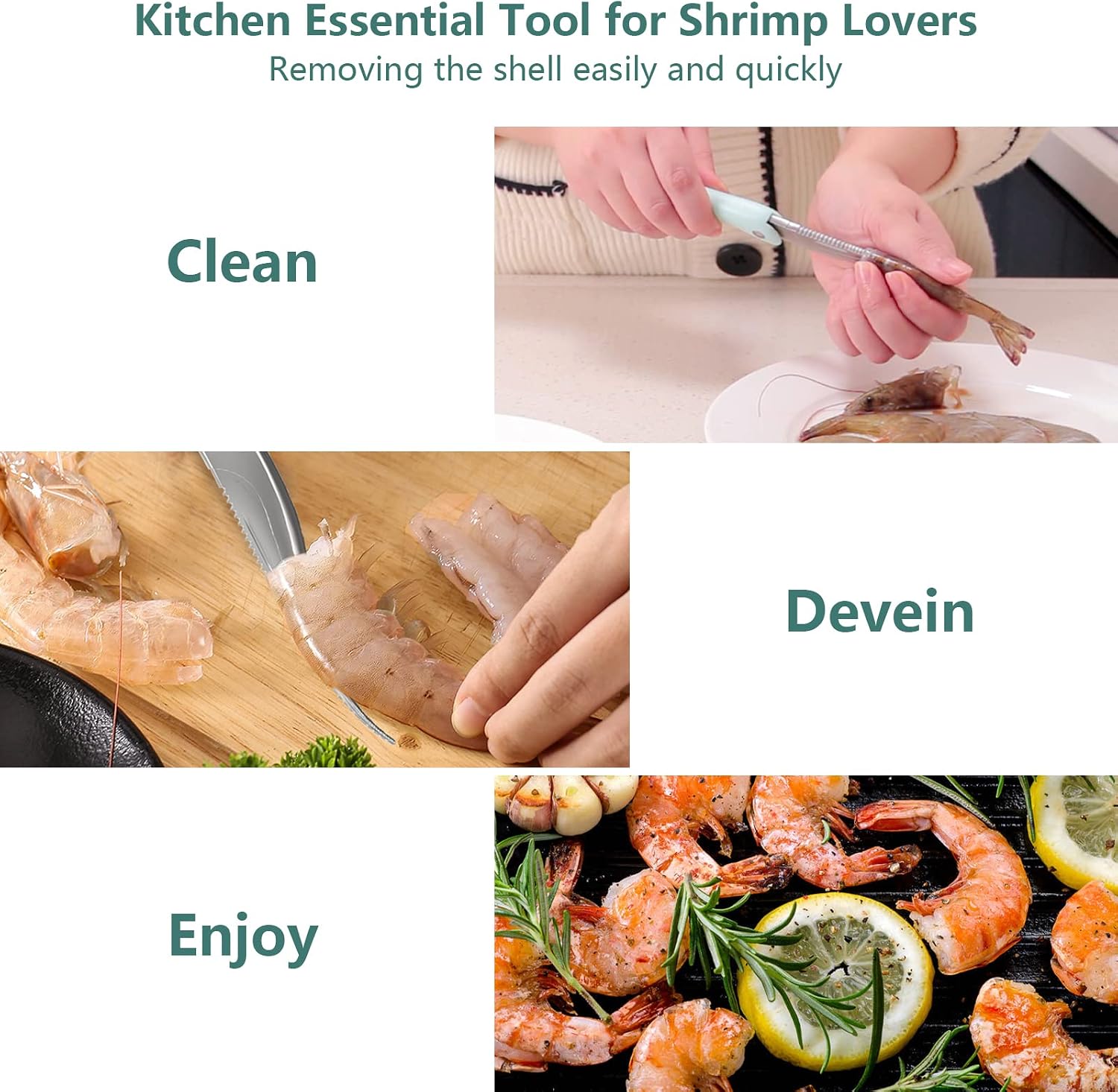 WhiteRhino Shrimp Deveiner Tool, Shrimp Peeler and Deveiner Tool, with Stainless Steel Blade and ABS Non-slip Handle, Folded Shrimp Cleaner Knife, Portable Prawn Shell Peeler for Kitchen (1 Pack) image 4