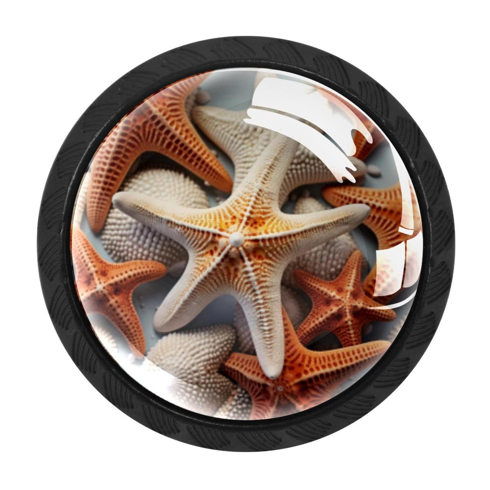 CHENZZZZ 4 Pieces Kitchen Cabinet Knobs Starfish Drawer Knobs Dresser Knobs Drawer Pulls Door Knobs Dresser Drawer Handles Knobs for Dresser Drawers