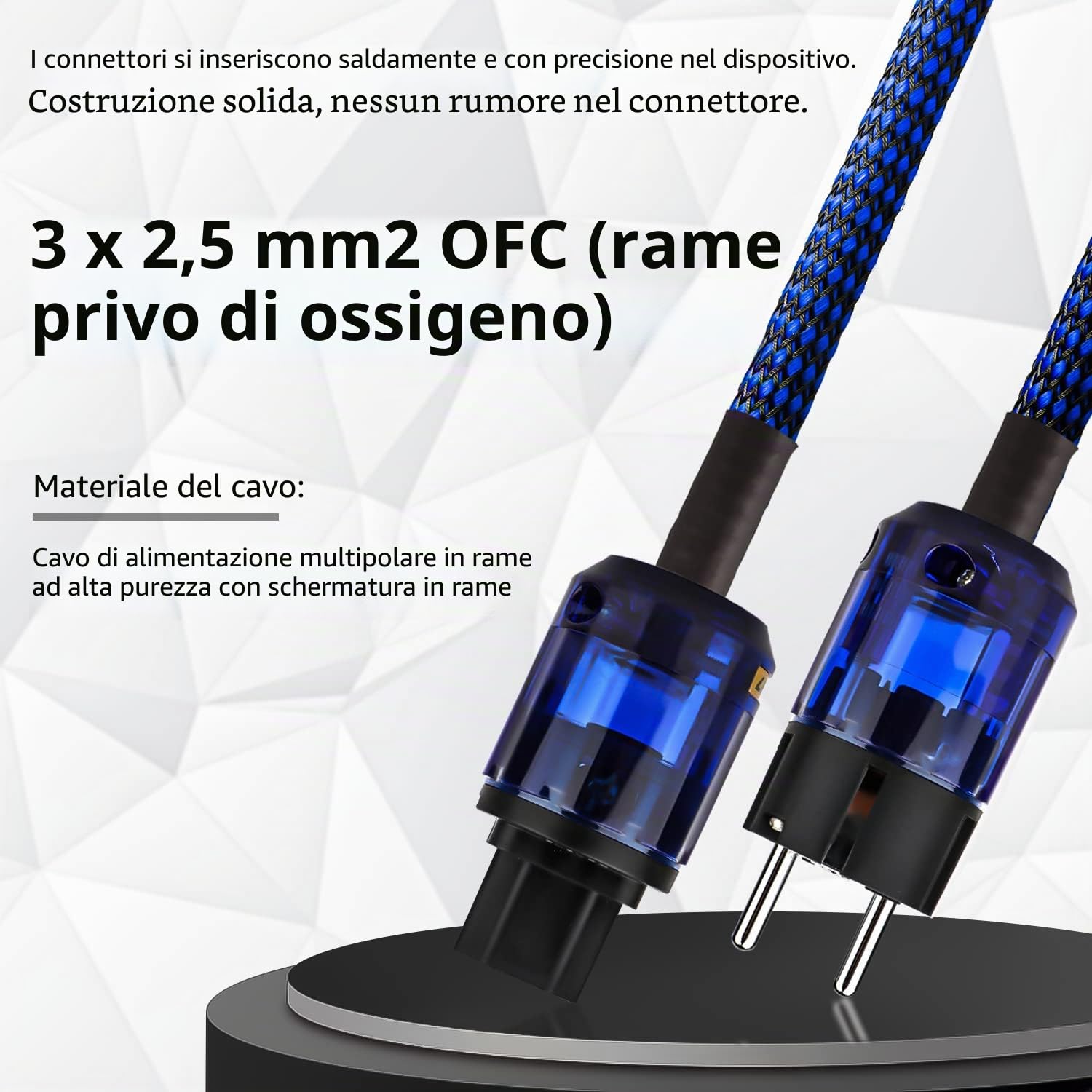 Tertullus Cavo di alimentazione HiFi C15 - Audio HiFi - Con spina Schuko e spina per dispositivi a freddo (P037, 1 m)