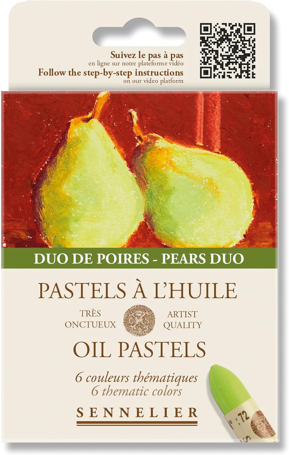 SENNELIER Oil French Pastel for Professional Artists, Pears Duo Set of 6, 396