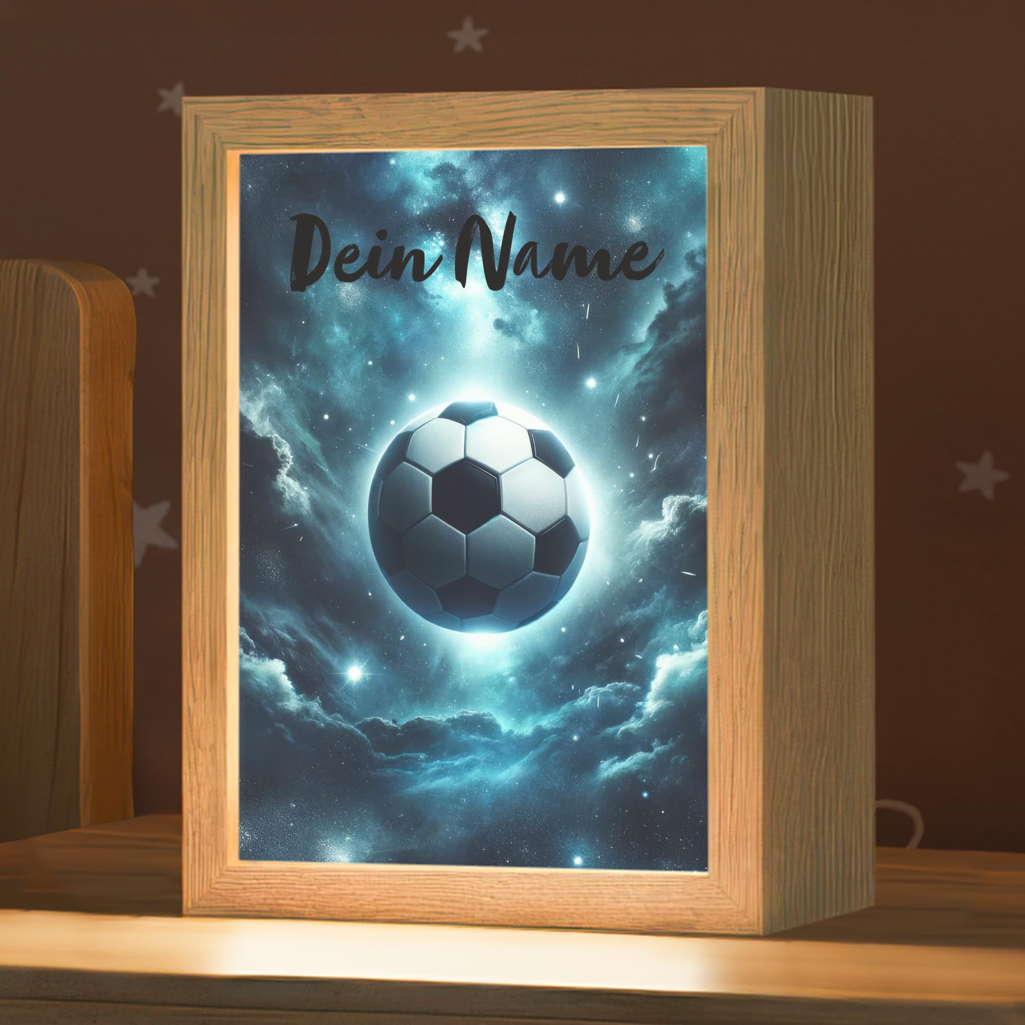 Nachtlichter & Schlummerleuchten Für Kinder Mit Name 15x20 cm Baby Nachtlicht Personalisiert Nachttischlampe Jugendzimmer Fußball - Galaxie - Raumfahrt - Sport - Blau