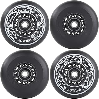 Aggressive Outdoor 90A Inline Wheels with ABEC-9 Bearings (4-Pack)