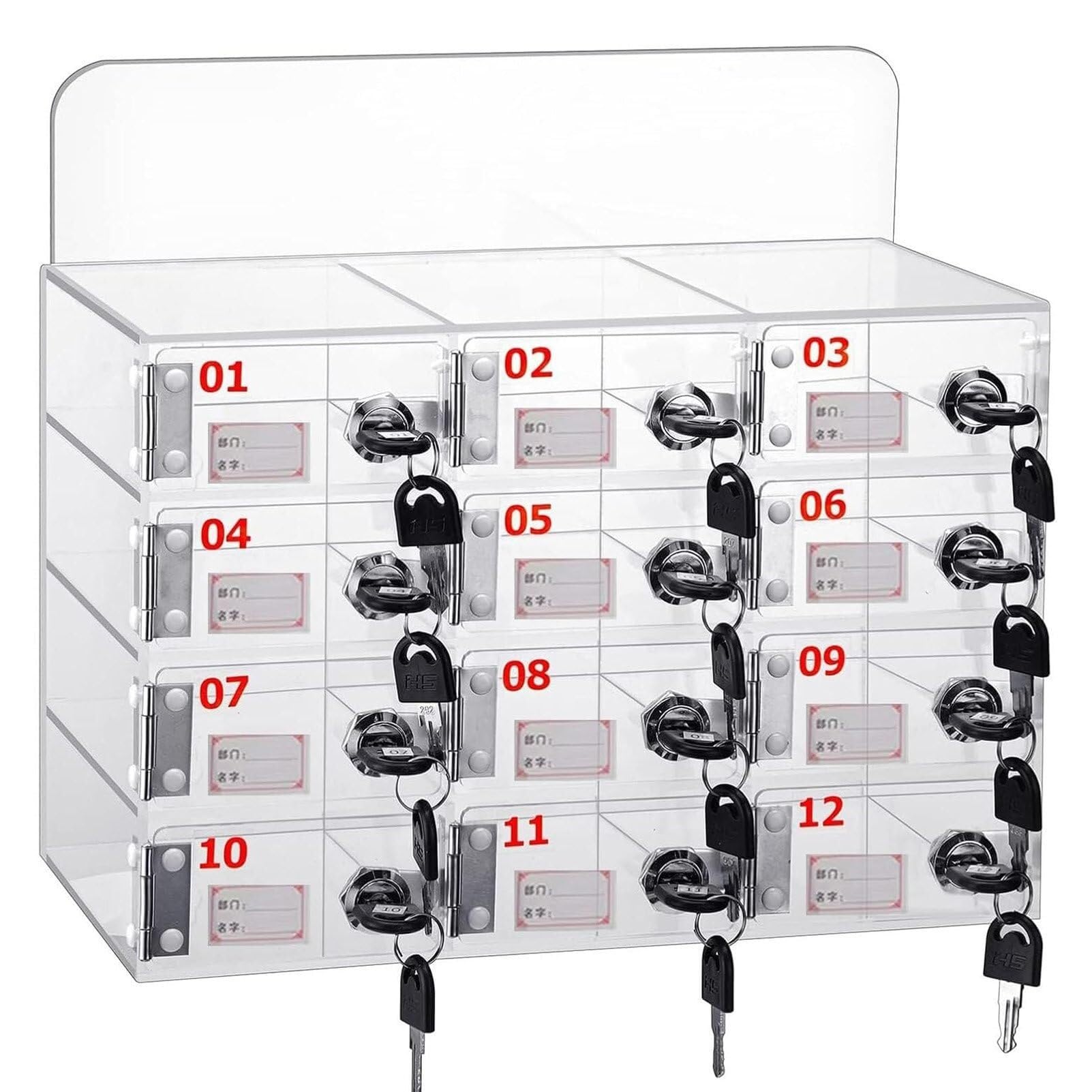 Organizador de oficina para móviles y casillero transparente con llave para centros escolares