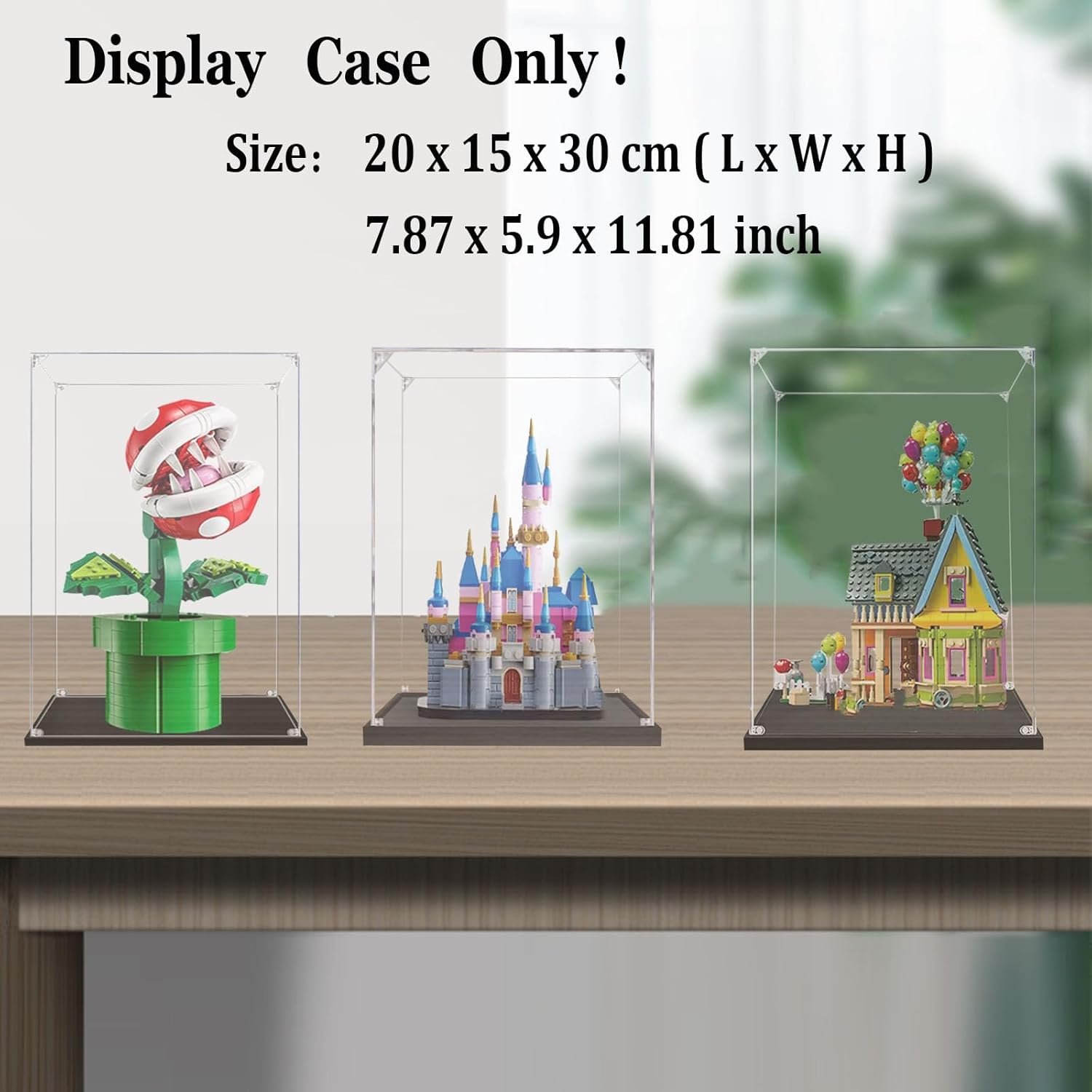 Display Case for Lego 43217 40720 71426 - Acrylic Clear Display Box for Up House/Piranha Plant/Sleeping Beauty Castle - 7.87x5.9x11.8inch