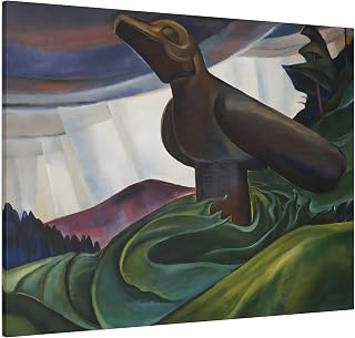 Emily Carr Big Raven Canvas Wall Art Canada Print 48x36inch 120x90cm (Horizontal) / 1.25inch 3.175cm