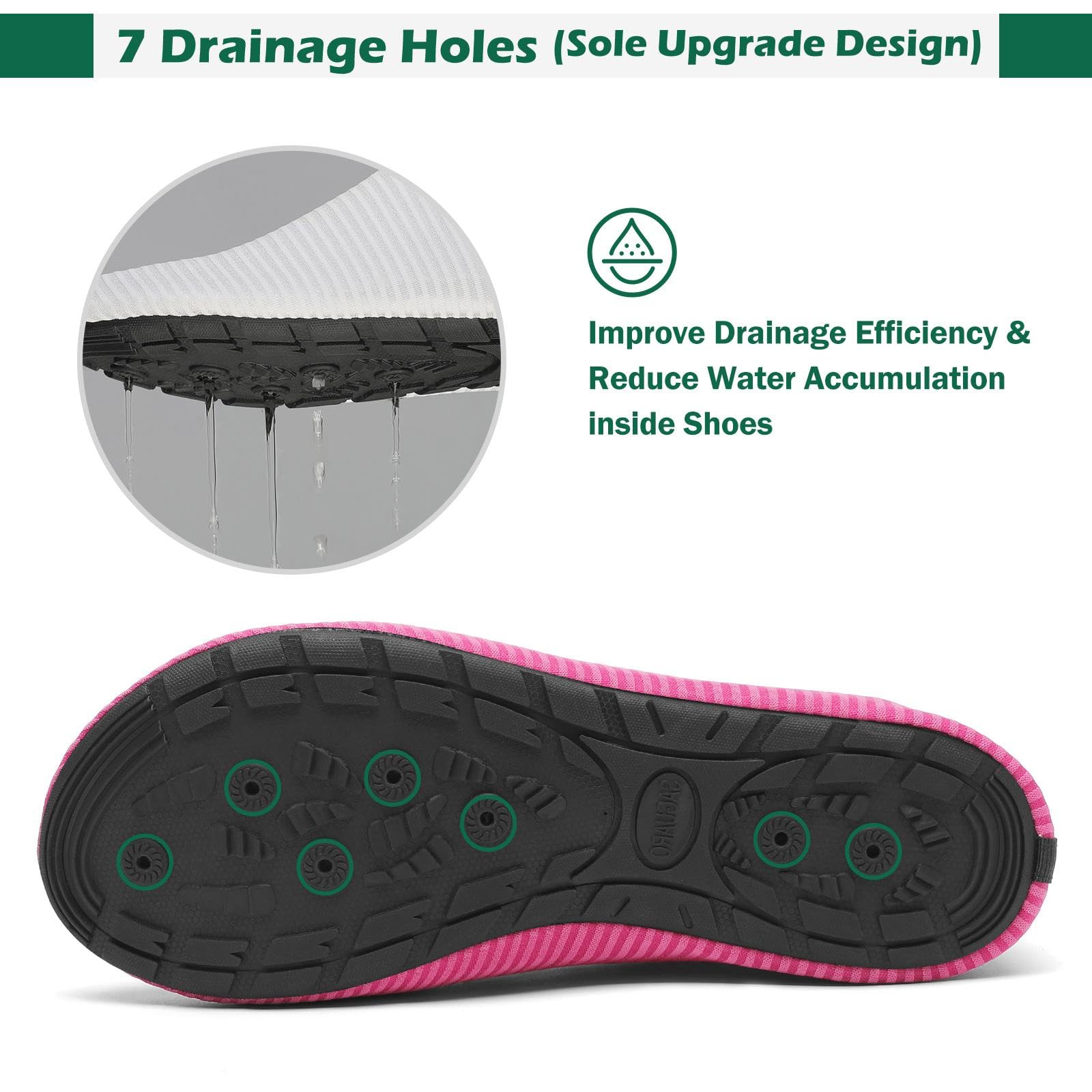 Saguaro Scarpe da Scoglio Asciugatura Rapida con 7 Fori di Drenaggio per Donna Uomo Gr.36-47