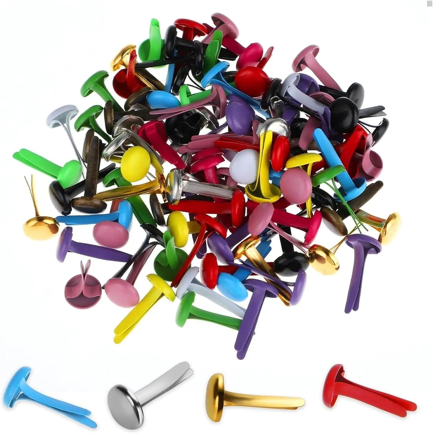 400 Pcs Mini Metal Brads Split Pins Paper Fasteners for Scrapbook DIY Crafts Office School