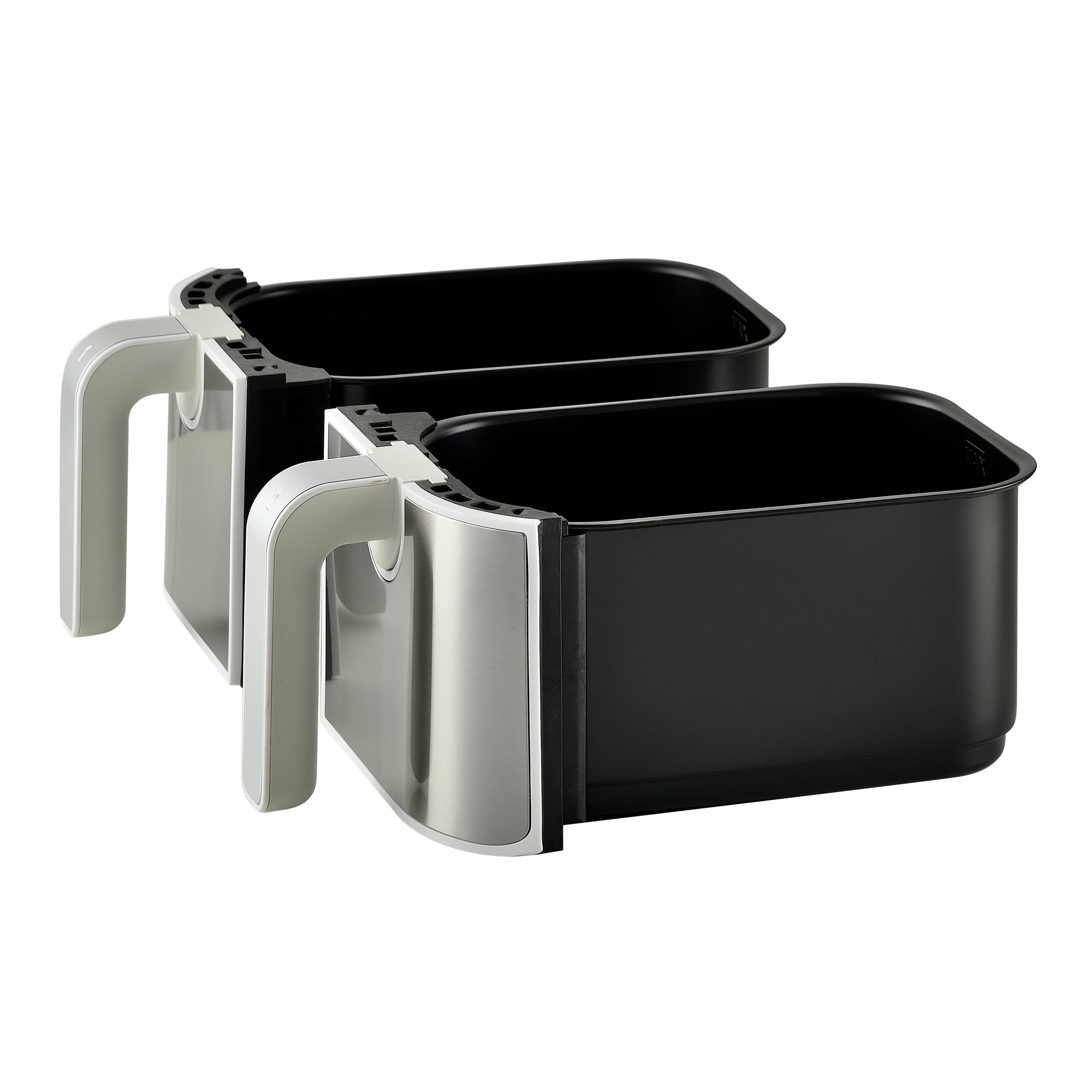 MasterPRO Rocket Duo 900 - Freidora Sin Aceite Doble - Blanca - Capacidad de 9 L y 2400 W - Pantalla LED Táctil y Cesta Antiadherente + Bandeja De Horno Rectangular Silicona 12.7X19.5X7+2CM