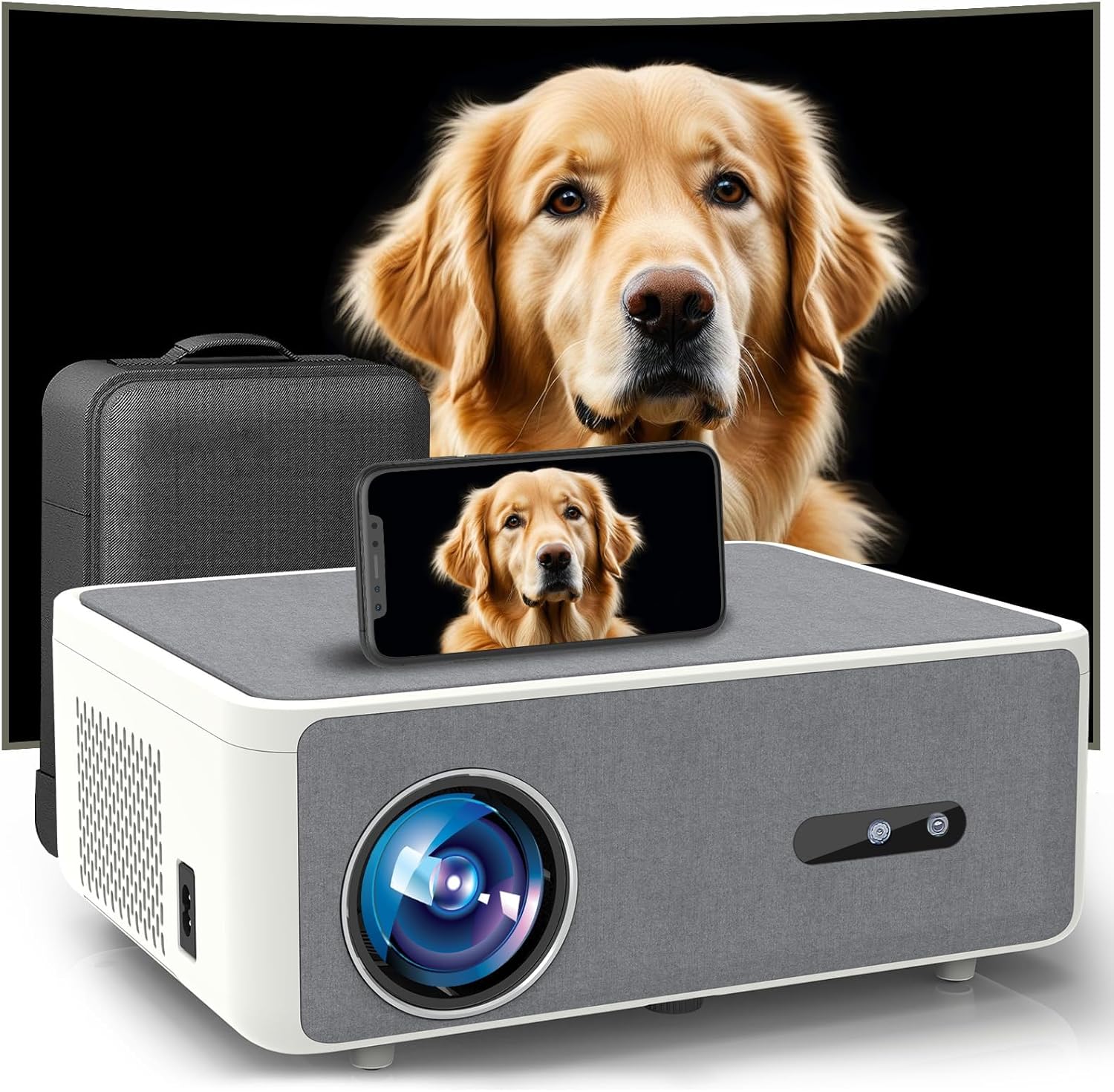 [ 2000 ANSI Auto Focus ] FHD 4K Outdoor Projector with WiFi and Bluetooth,4K Movie Projector, Auto Keystone 50% Zoom,30W Speaker,Dust-Proof,Home Theater Projector 4K+ for Phone/TV Sticks/PC/USB