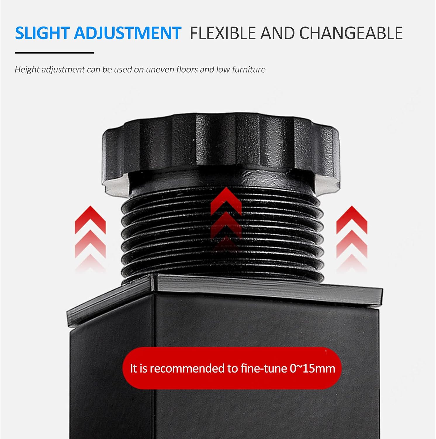 Furniture Legs 4 Pcs, DIY Metal Table Legs, Adjustable Furniture Feet, Kitchen Bathroom Replacement Legs, Black/Silver, for Sofa Table Cupboard Dining Table Coffee Table,Black-35cm/13.78in