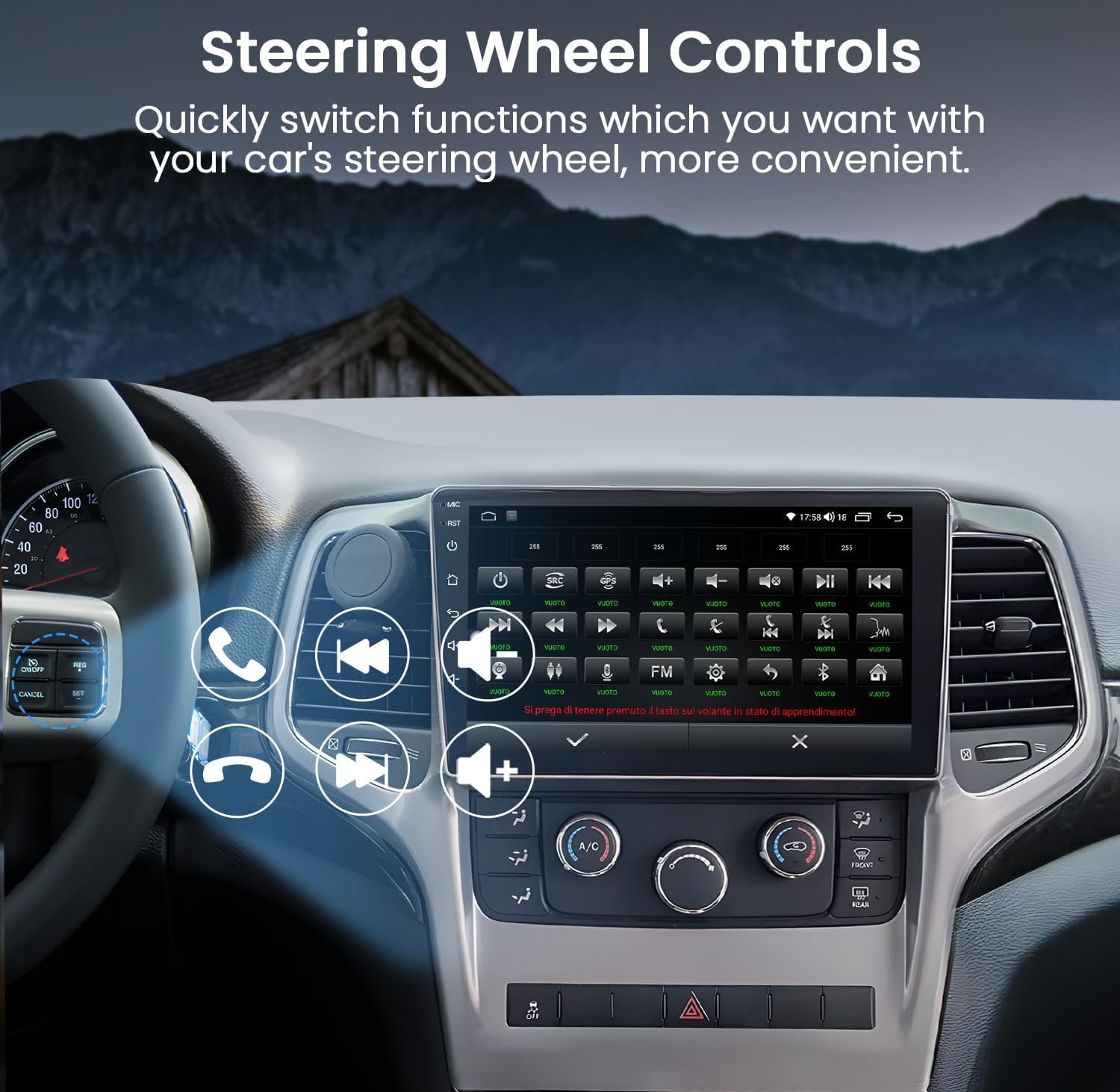 [8Core 4+32G] 5GWiFi Car Radio for Jeep Grand Cherokee 2011 2012 2013: 9" 1280x800 Touch Screen Stereo Replacement Wireless Carplay Android Auto GPS Bluetooth5.0 FM DSP SWC Mirror Link Backup Camera