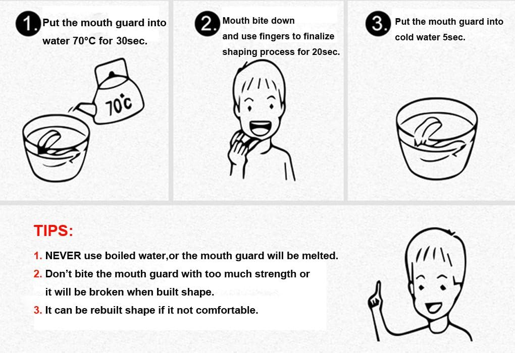 Zooshine 4 Sets Moldable Mouth Guards Box Package for Basketball,Boxing,Taekwondo,Football,Kickboxing - BPA Free Medical Silicone Material