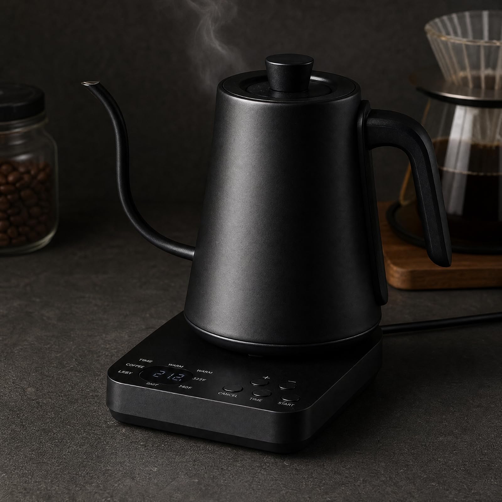 Yajuyi Hervidor Eléctrico Cuello Cisne Resistente Al Óxido Hervidor Eléctrico Acero Inoxidable Compacto para Eniastas l Café