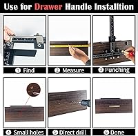 Vista 4 de King&Charles - Plantilla de accesorios para gabinete, plantilla de aleación de aluminio para manija de gabinete + perforador automático + brocas