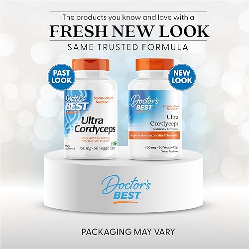 Miniatura 2 de Doctor's Best Ultra Cordyceps sin OMG, vegano, sin gluten, sin soja, 60 cápsulas vegetales