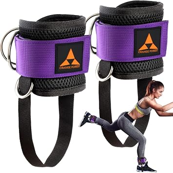 Ankle Strap for Cable Machine Pair Adjustable Comfort fit Neoprene and Reinforce 4 D-Rings, Upgraded Ankle Strap Gym Cable Attachment for Glute Kickbacks & Lower Body Exercises fit Women & Men