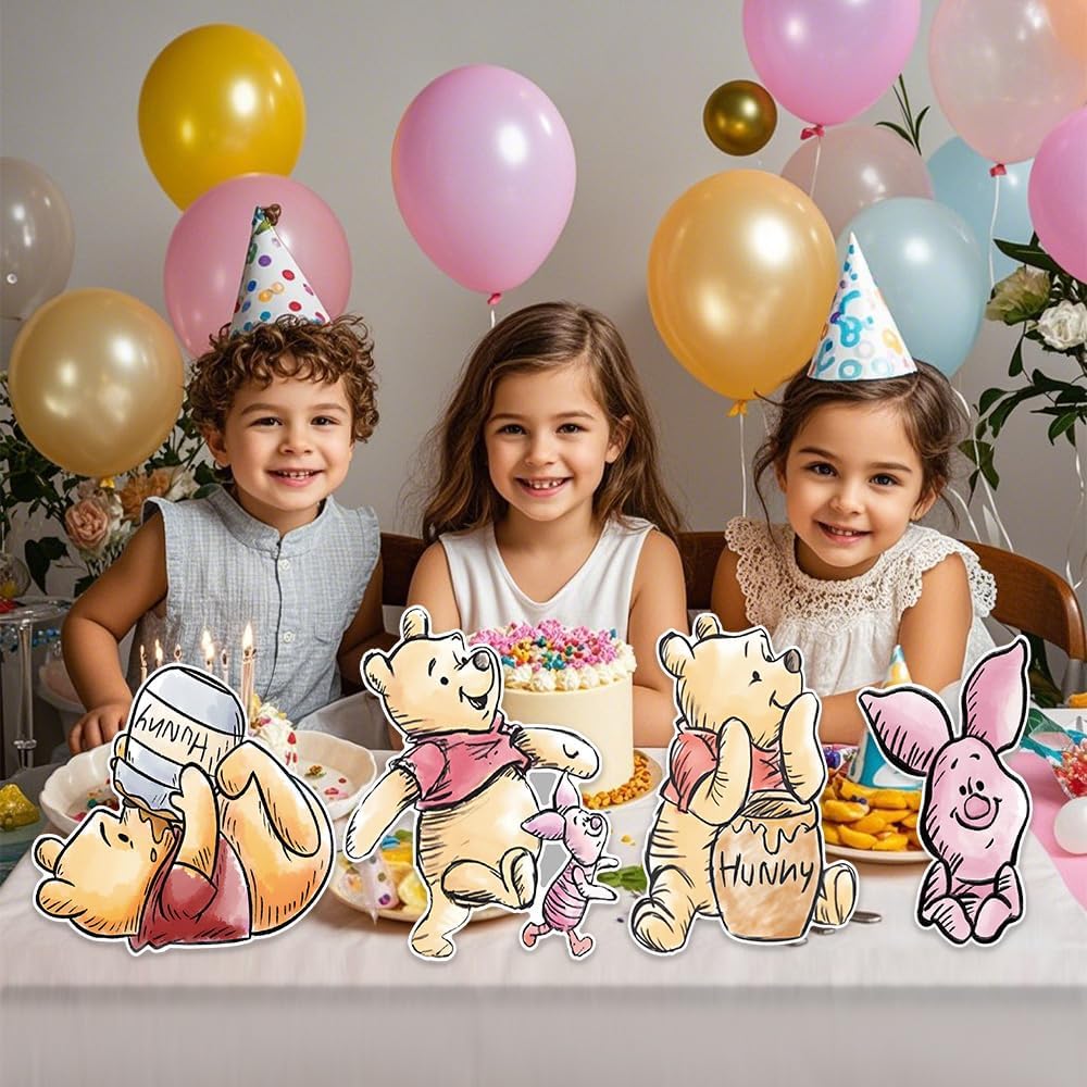 9PCS Large Cute Bear Party Supplies, 12 Inches Large Cute Bear Cutouts with Stand for Baby Shower Decorations Cardboard Cutout Prop Party Decor image 5
