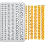 Beasea Silicone Rope Mold, 1 Sheet Fondant Silicone Pie Crust Lace Chain Border Mold for Cake Decorating Sugarcraft Mould Pastry Pies Chocolate Toppers