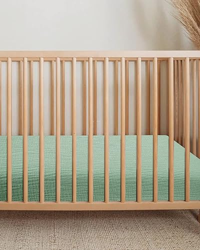 Miniatura 4 de Sábanas para cuna para bebé, colchón ajustado N Play y cunas pequeñas de 24 x 38 pulgadas, sábana de colchón de muselina neutra de algodón con