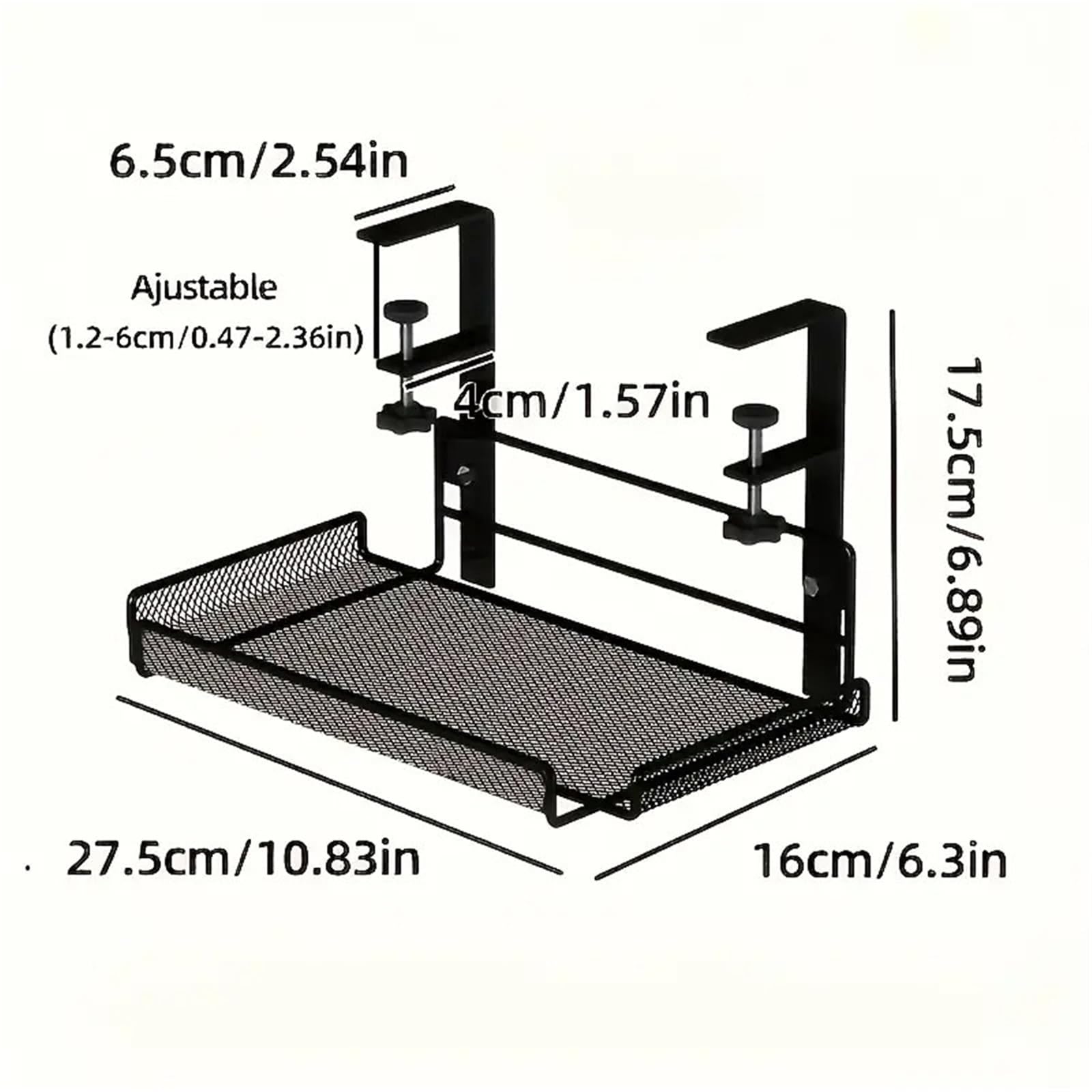 Vassoio for la gestione dei cavi sotto scrivania in metallo | Nero Bianco Regolabile S e L: Gestione dei cavi sotto la scrivania for l'ufficio in casa(Adjustable-s-black)