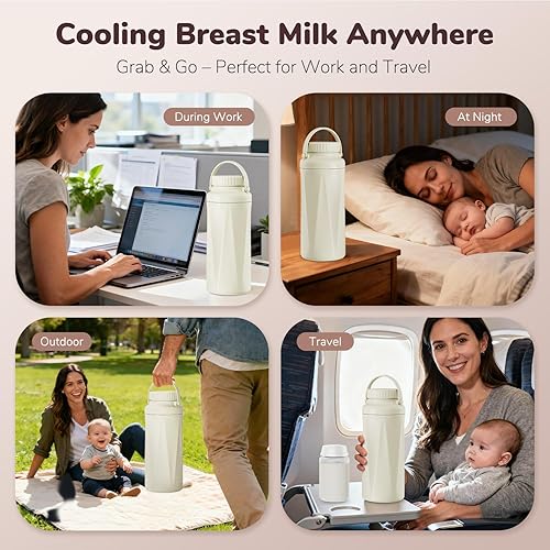 Miniatura 6 de Enfriador portátil de leche materna de 22 onzas, enfriador de leche para viajes al aire libre, mantiene fresco durante más de 24 horas, esenciales