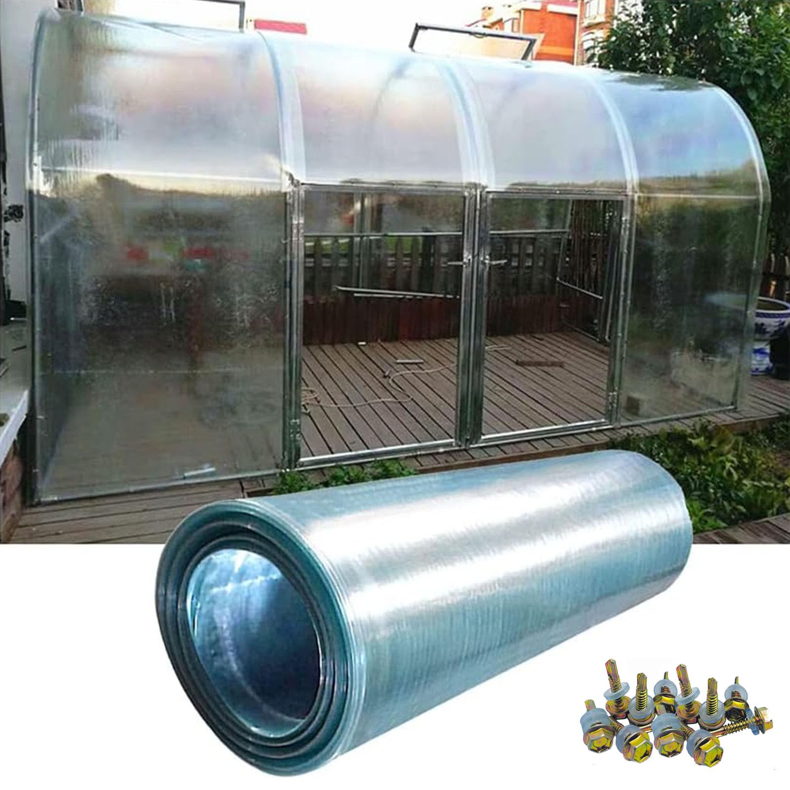Auvent de porte polycarbonate résistant intempéries et chocs avec vis 1x2m
