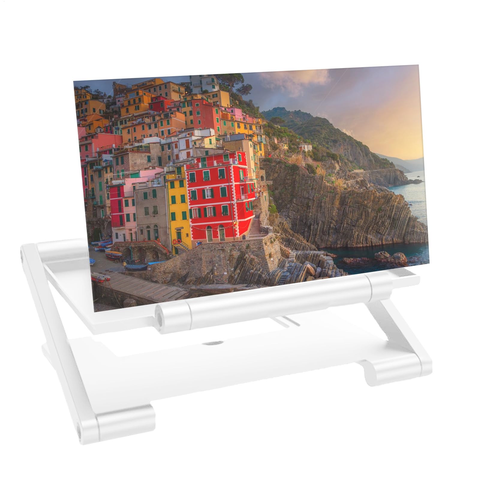 Screen Magnifier, 20 cm High Definition Adjustable Enlarger, Height Adjustable Phone Screen Enlarger with Foldable Stand – for Movies, Videos, TV, Games, Watching Travel and Travel