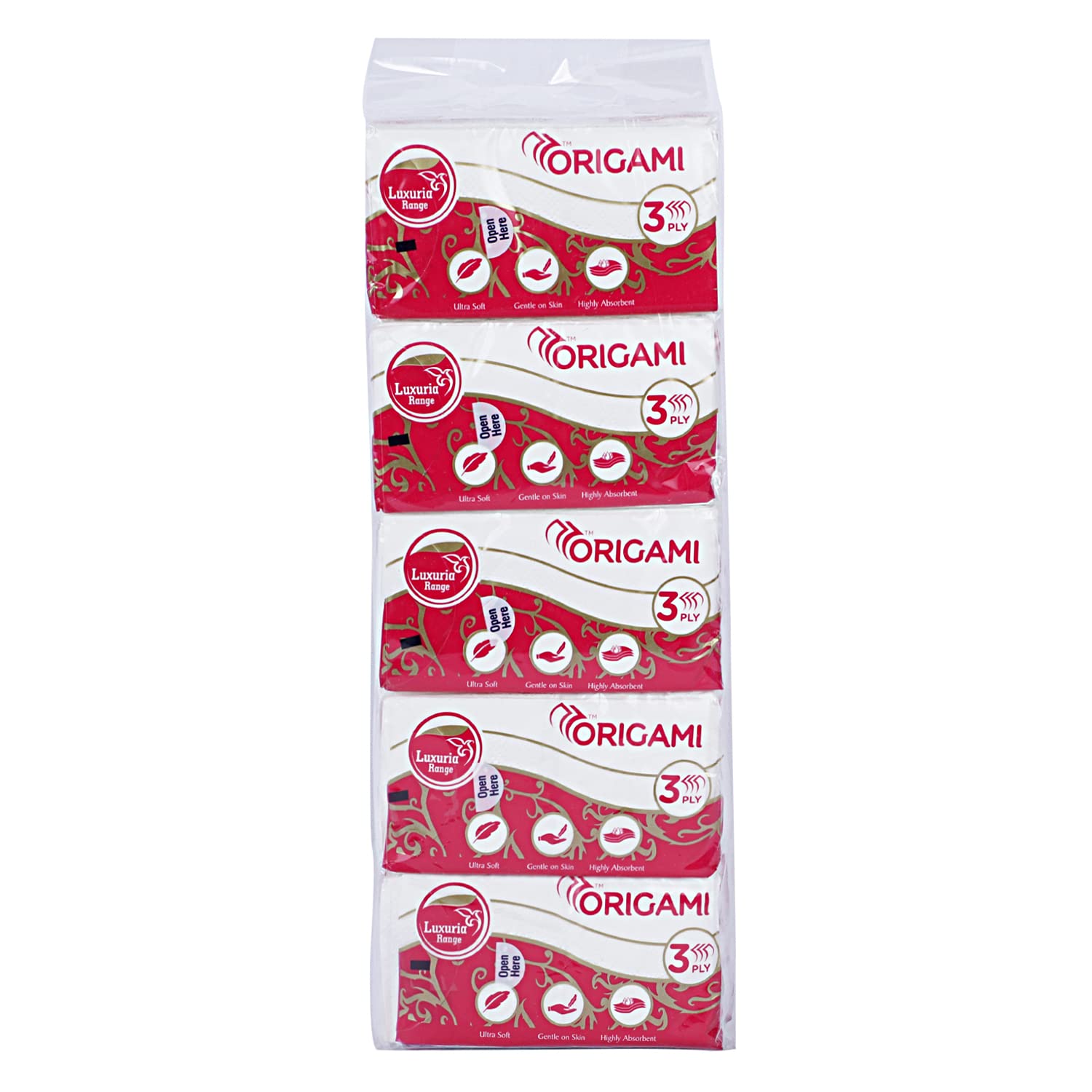 Origami 3 Ply Pocket Hanky Tissue Paper - Pack of 30 (10 Pulls Per Roll, 300 Sheets) - Image 4 thumbnail