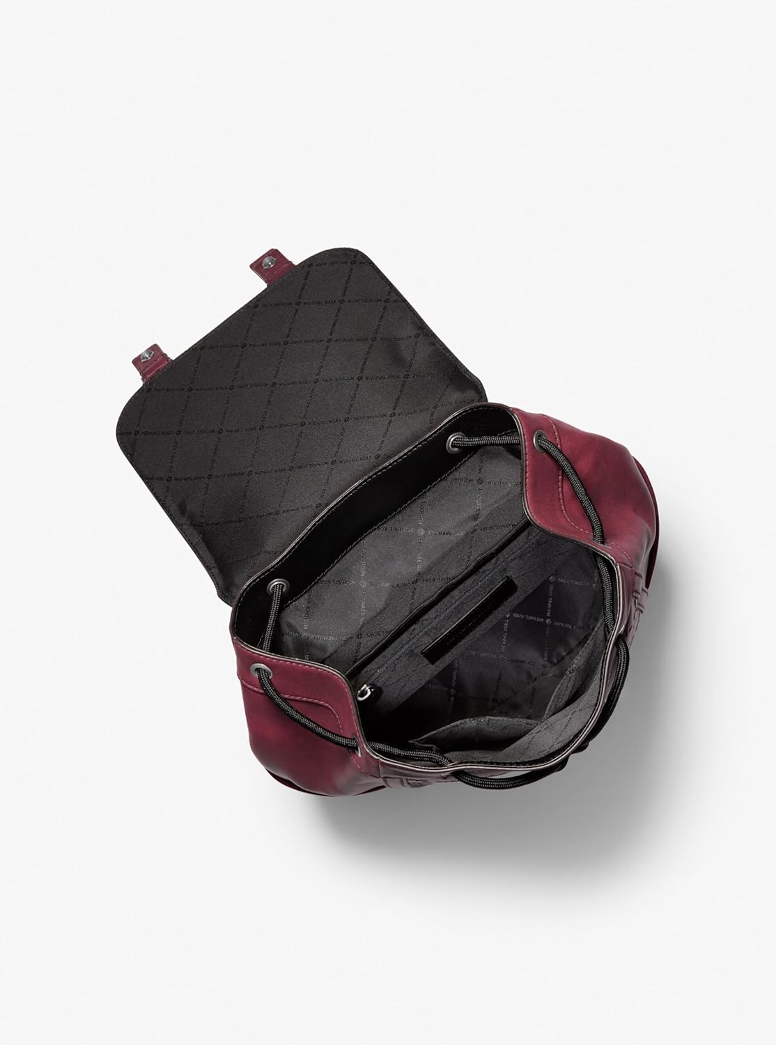 Michael Kors Colby Medium Buckle Flap Backpack, Nickel-Tone Hardware/Oxblood