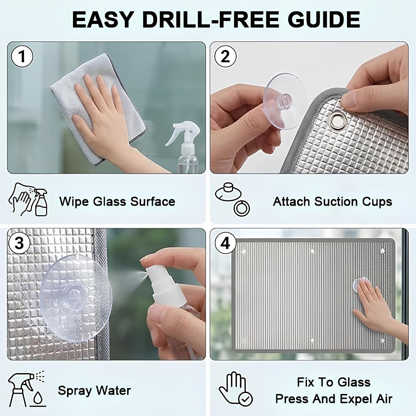 Película Aislante Térmico para Ventanas De Aluminio Doble Capa, Lámina De Aluminio Reflectante con Ventosas Película De Privacidad Aislante Termico Ventanas para Hogar Oficina(130x285cm)