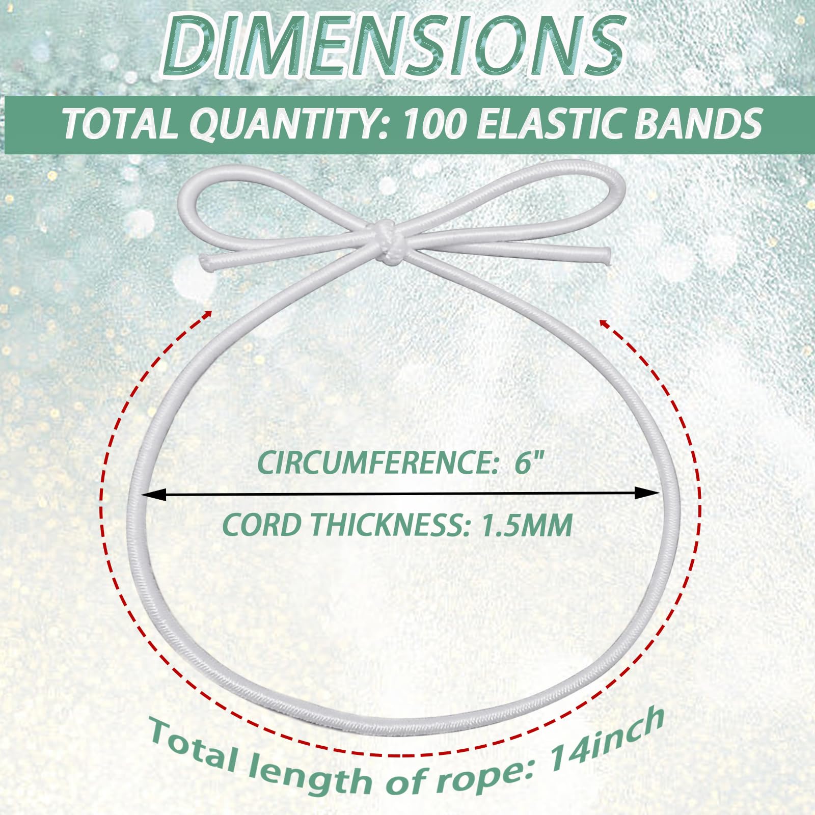 FQTANJU 100 Pcs Stretch Loops with Pre-Tied Bows from Elastic Ribbon - Image 3