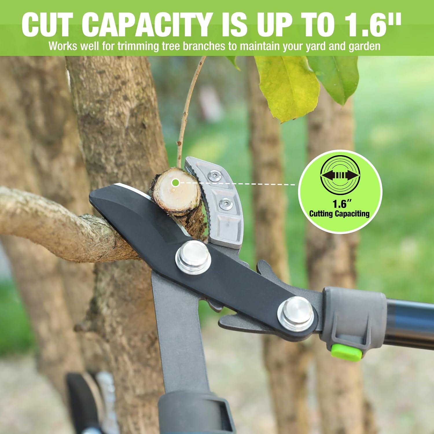 WORKPRO 28" Anvil Lopper for Gardening, Long handle Branch Cutter with 1.6" Cutting Capacity, Heavy-Duty Pruning Shear Featuring Gear System for Tree Trimming, Handheld Garden Shear with Sharp Blade - Image 7