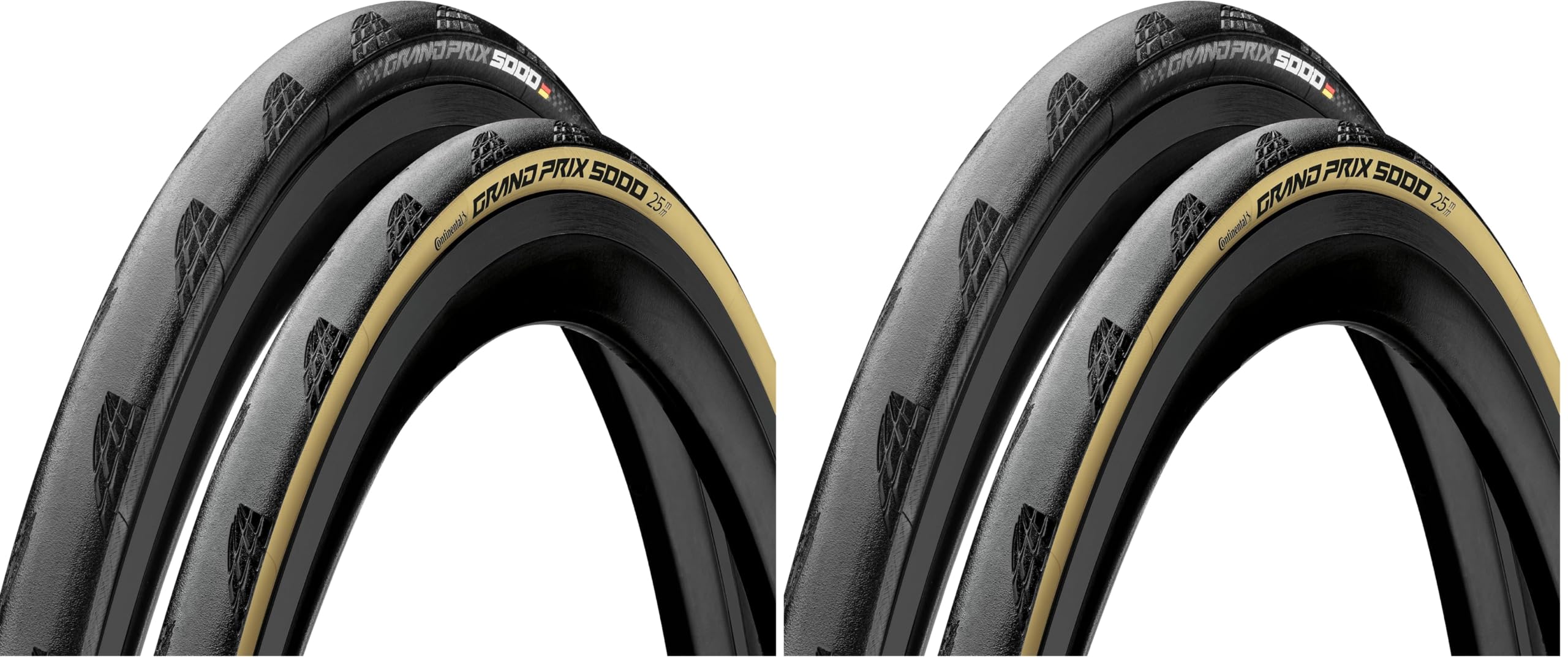 Continental Unisex – Erwachsene Grand Prix 5000 Fahrradreifen, schwarz, 23" x622 (700 x 23C) (Packung mit 2)